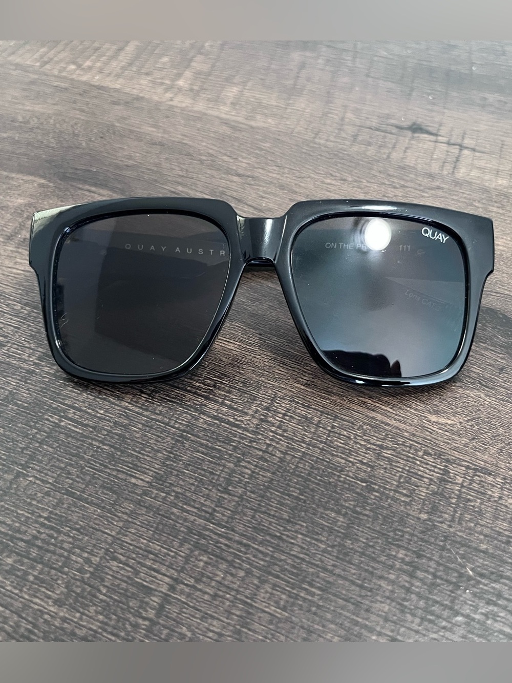 Quay Australia Black Square Sunglasses with Dark Lenses - Picture 7 of 7
